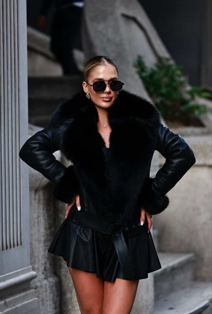 LEATHER SONIA BLACK